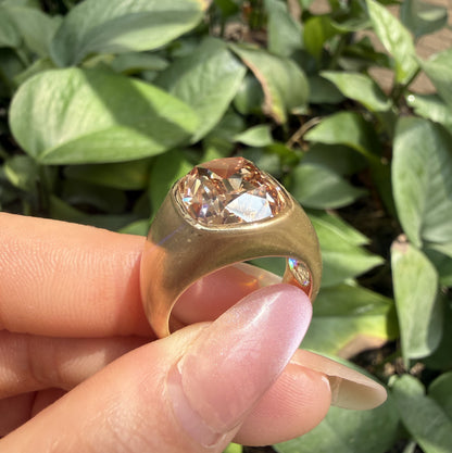 Pirmiana Jewelry Customized 14k Yellow Gold 8ct Brown Color Lab Grown Diamond Rings Engagement Wedding Band Rings for Women Fine Jewelry