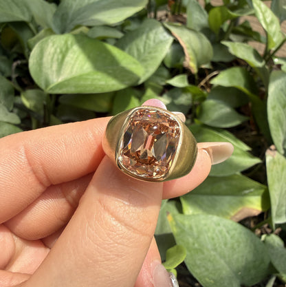 Pirmiana Jewelry Customized 14k Yellow Gold 8ct Brown Color Lab Grown Diamond Rings Engagement Wedding Band Rings for Women Fine Jewelry