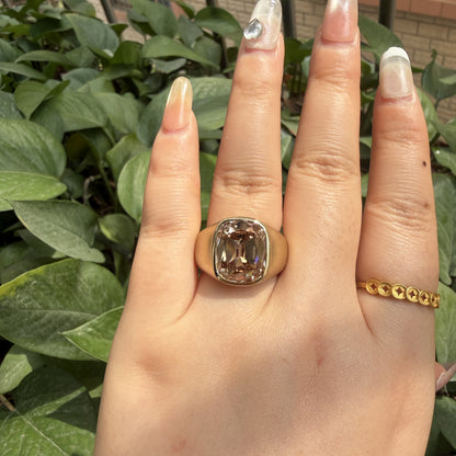 Pirmiana Jewelry Customized 14k Yellow Gold 8ct Brown Color Lab Grown Diamond Rings Engagement Wedding Band Rings for Women Fine Jewelry