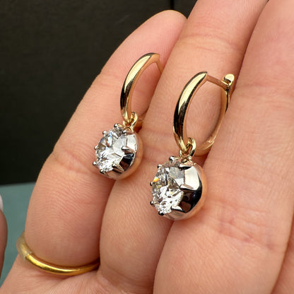 Pirmiana Custom Design 14K Yellow Gold Earrings for Women 2ct CVD Lab Grown Diamond Jewelry