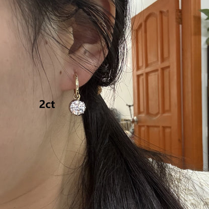 Pirmiana Custom Design 14K Yellow Gold Earrings for Women 2ct CVD Lab Grown Diamond Jewelry