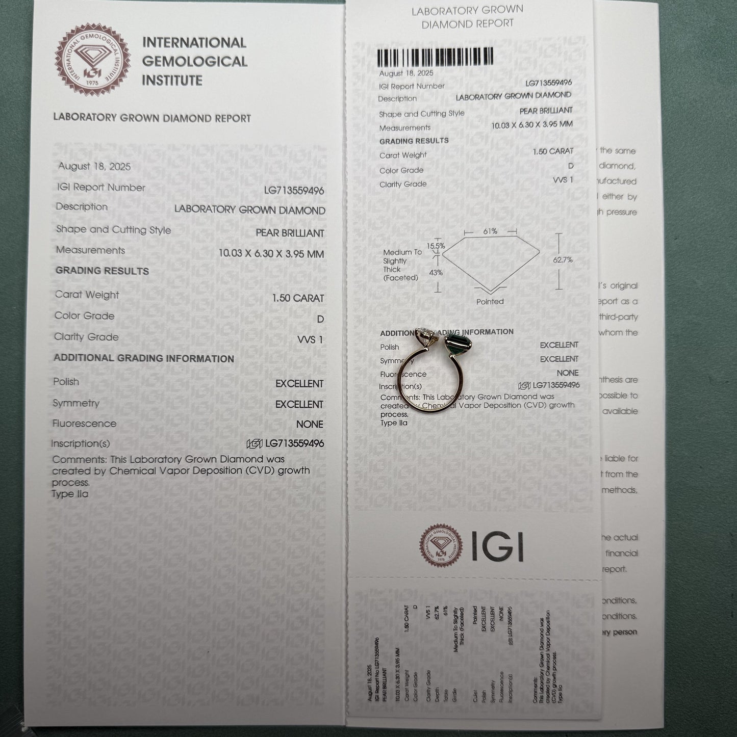 Pirmiana Jewelry Classic Ring 18K Yellow Gold 8x10mm 3ct Lab Grown Emerald With 1.5ct Lab Grown Diamond Engagement ring for Women