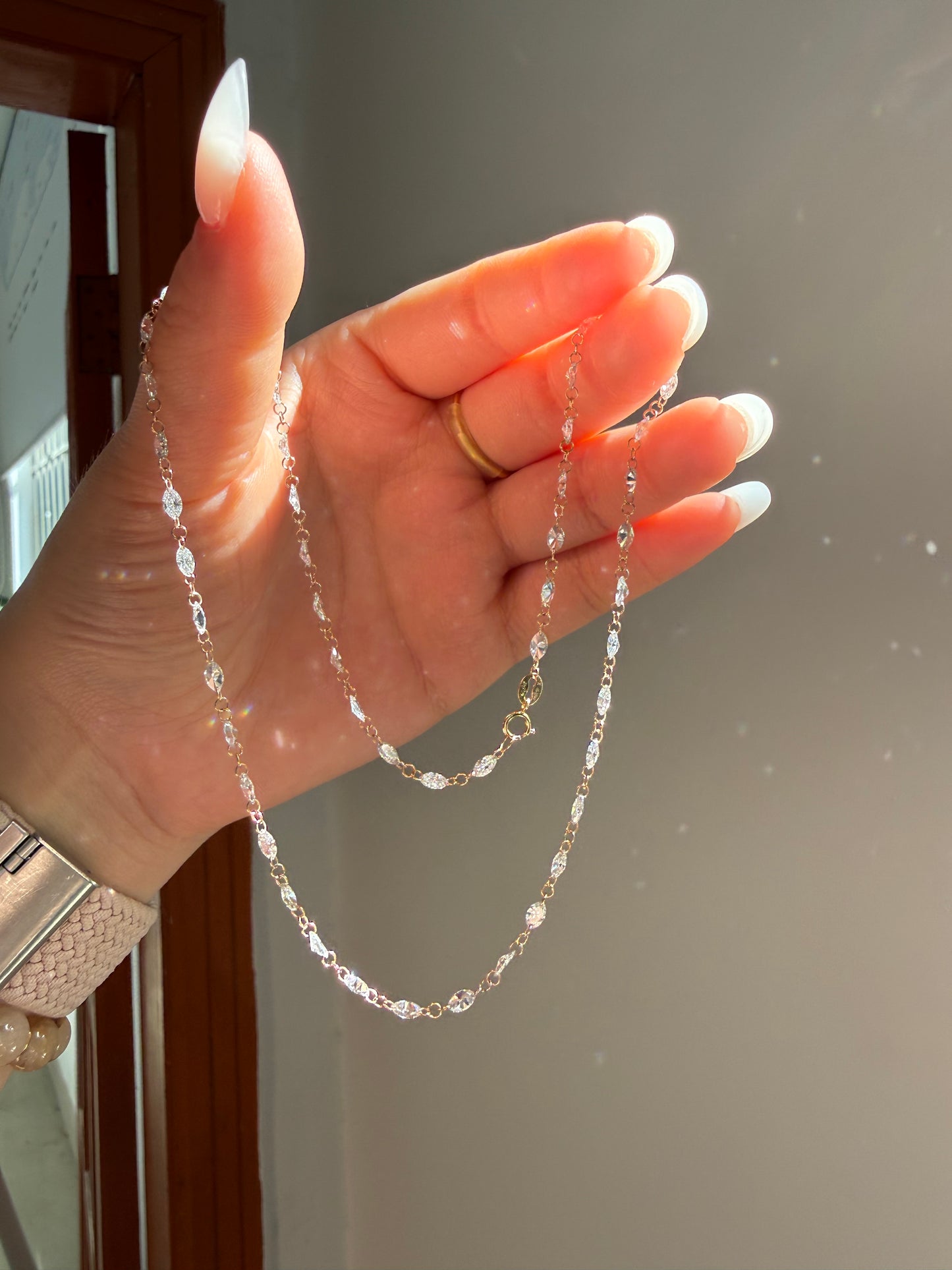 Pirmiana Jewelry Customized 14k Yellow Gold 2.5X4.5MM  0.1ct each marquist Lab Grown Diamond Necklace for Women Party Gift