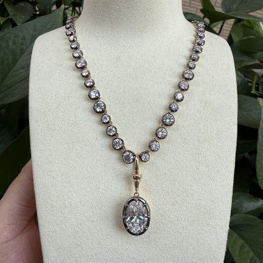 Primiana 2025 Hot Sale New Classic Style Black Gold Round Shape Necklace Wite 5ct Lab Diamond Prendant Girlfriend Gift