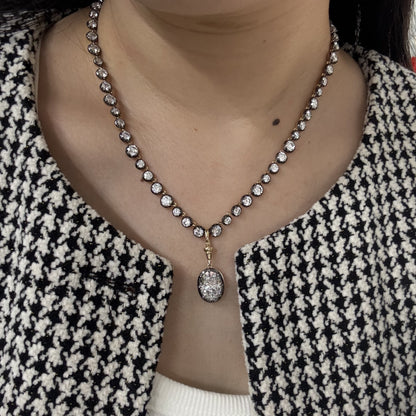 Primiana 2025 Hot Sale New Classic Style Black Gold Round Shape Necklace Wite 5ct Lab Diamond Prendant Girlfriend Gift