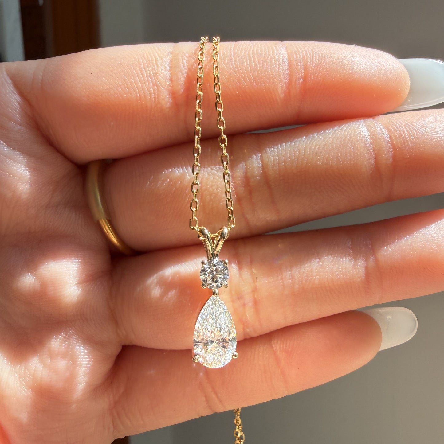 Pirmiana Jewelry Customized 18k Yellow Gold 1.5ct D VVS2 Lab Grown Diamond Pendant for Women Party Gift