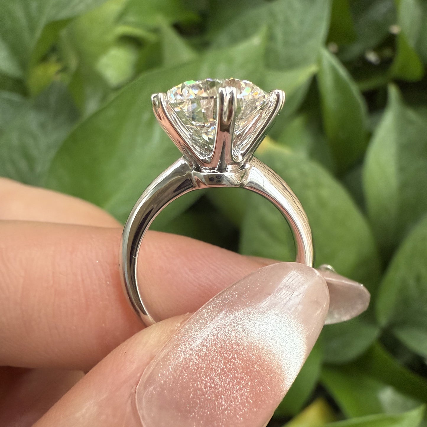 Pirmiana Custom Design Platinum Ring for Women 4ct Round Shape CVD Lab Grown Diamond Jewelry