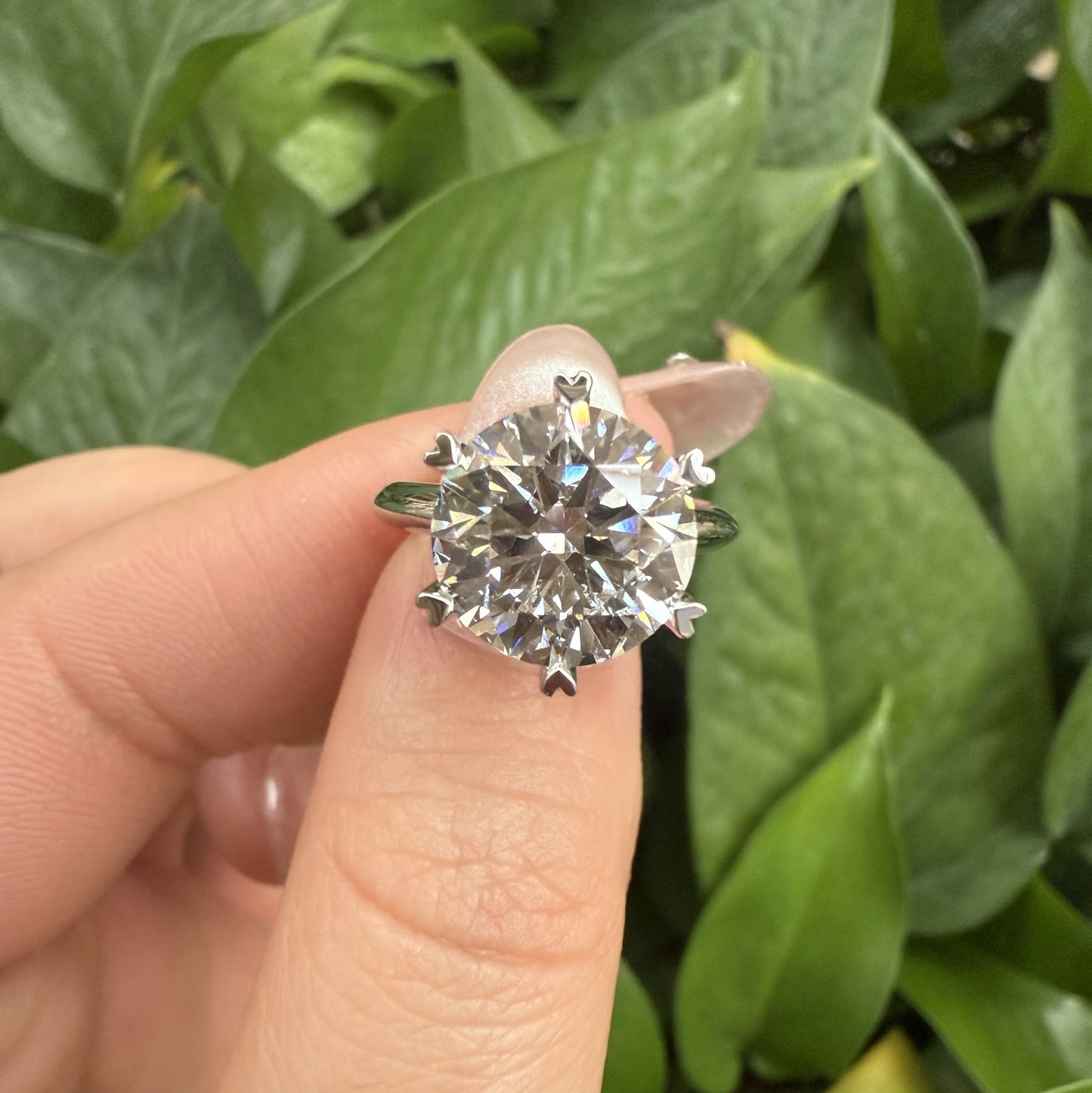 Pirmiana Custom Design Platinum Ring for Women 4ct Round Shape CVD Lab Grown Diamond Jewelry