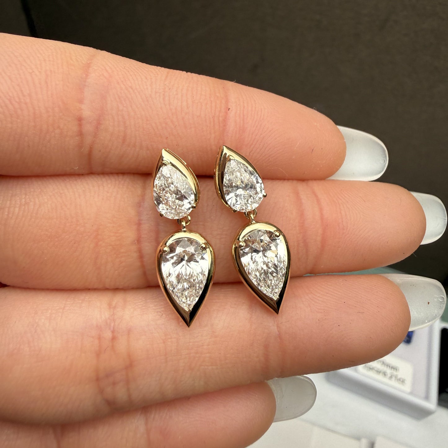 Pirmiana Custom Design 14K Yellow Gold 1ct Center stone Earrings for Women Lab Grown Diamond Jewelry