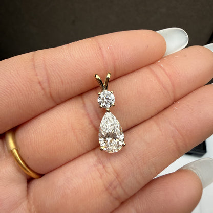 Pirmiana Jewelry Customized 18k Yellow Gold 1.5ct D VVS2 Lab Grown Diamond Pendant for Women Party Gift