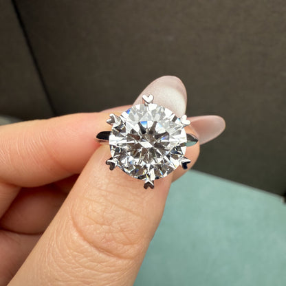 Pirmiana Custom Design Platinum Ring for Women 4ct Round Shape CVD Lab Grown Diamond Jewelry