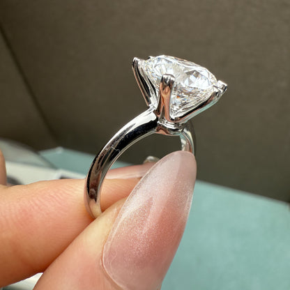 Pirmiana Custom Design Platinum Ring for Women 4ct Round Shape CVD Lab Grown Diamond Jewelry