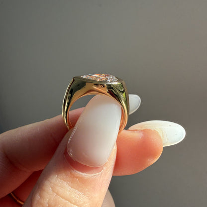 Pirmiana Jewelry Customized 14k Yellow Gold 1.5ct pear shape Lab Grown Diamond Rings Engagement Wedding Band Rings for Women Fine Jewelry
