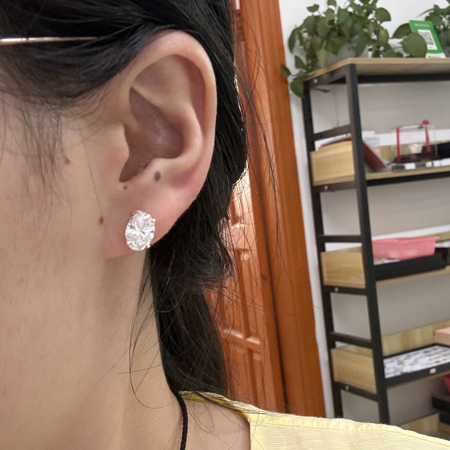 Pirmiana Custom Design 18K White Gold Earrings for Women 2ct Each Oval Shape CVD Lab Grown Diamond Jewelry