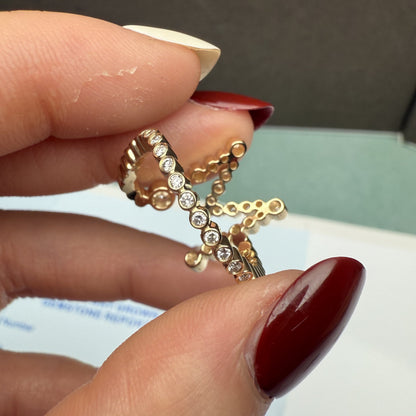 Pirmiana Jewelry Customized 14k Yellow Gold Letter Ring Lab Grown Diamond Engagement Wedding Band Rings for Women Fine Jewelry