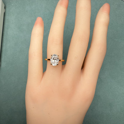 Pirmiana Jewelry Customized 18k Yellow Gold 2ct oval shape Lab Grown Diamond Engagement Wedding Band Rings for Women