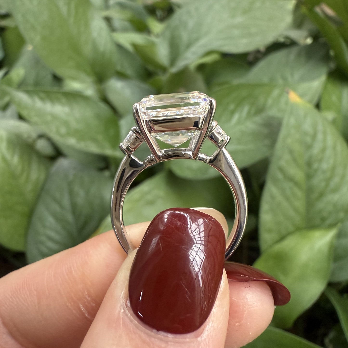 Pirmiana Jewelry Customized 18k White Gold 8ct Asscher Cut Lab Grown Diamond Engagement Wedding Band Rings for Women Fine Jewelry