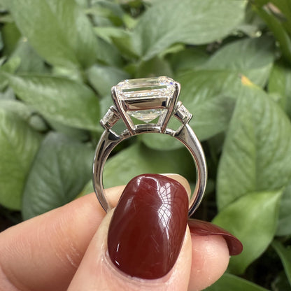 Pirmiana Jewelry Customized 18k White Gold 8ct Asscher Cut Lab Grown Diamond Engagement Wedding Band Rings for Women Fine Jewelry