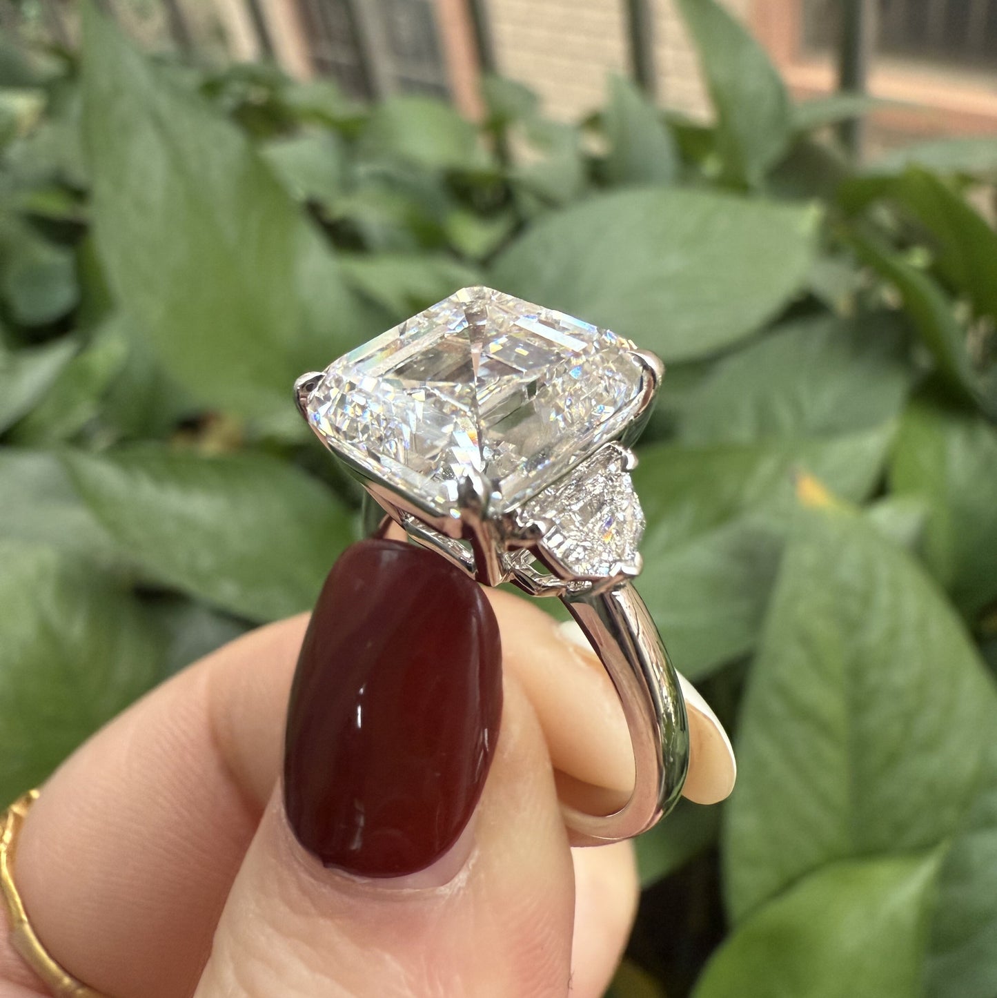 Pirmiana Jewelry Customized 18k White Gold 8ct Asscher Cut Lab Grown Diamond Engagement Wedding Band Rings for Women Fine Jewelry