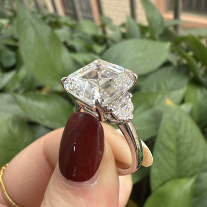 Pirmiana Jewelry Customized 18k White Gold 8ct Asscher Cut Lab Grown Diamond Engagement Wedding Band Rings for Women Fine Jewelry