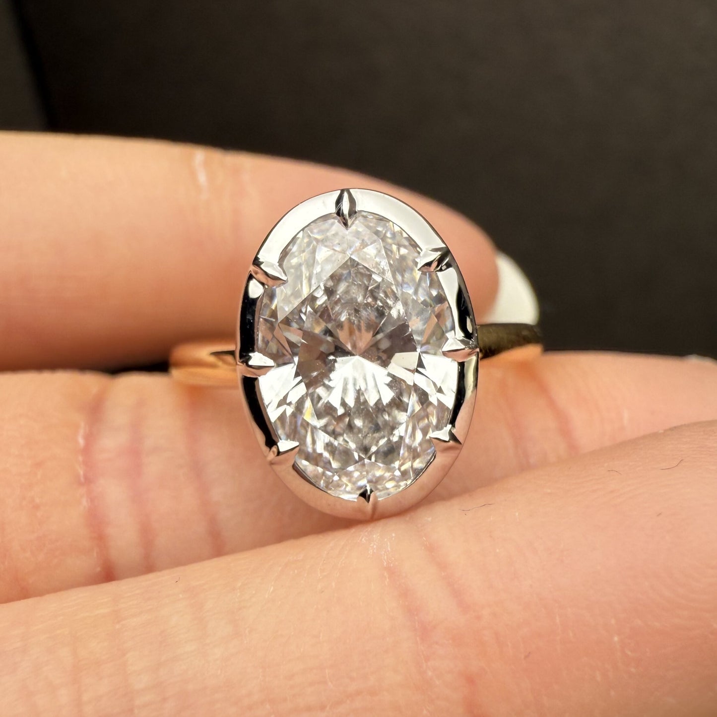 Pirmiana Jewelry Customized 18k White Gold 3ct Lab Grown Diamond Rings Engagement Wedding Band Rings for Women Fine Jewelry