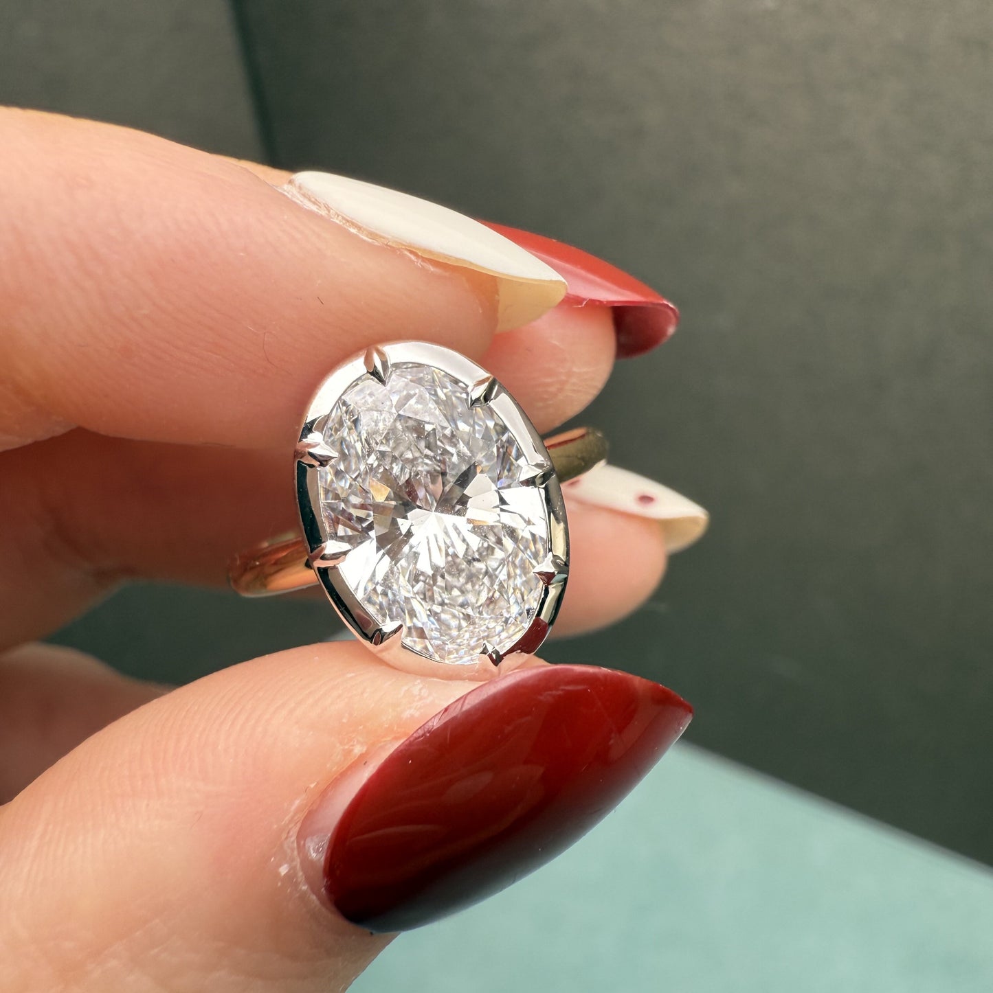 Pirmiana Jewelry Customized 18k White Gold 3ct Lab Grown Diamond Rings Engagement Wedding Band Rings for Women Fine Jewelry