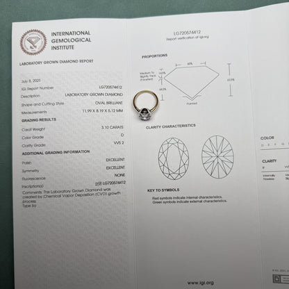 Pirmiana Jewelry Customized 18k White Gold 3ct Lab Grown Diamond Rings Engagement Wedding Band Rings for Women Fine Jewelry