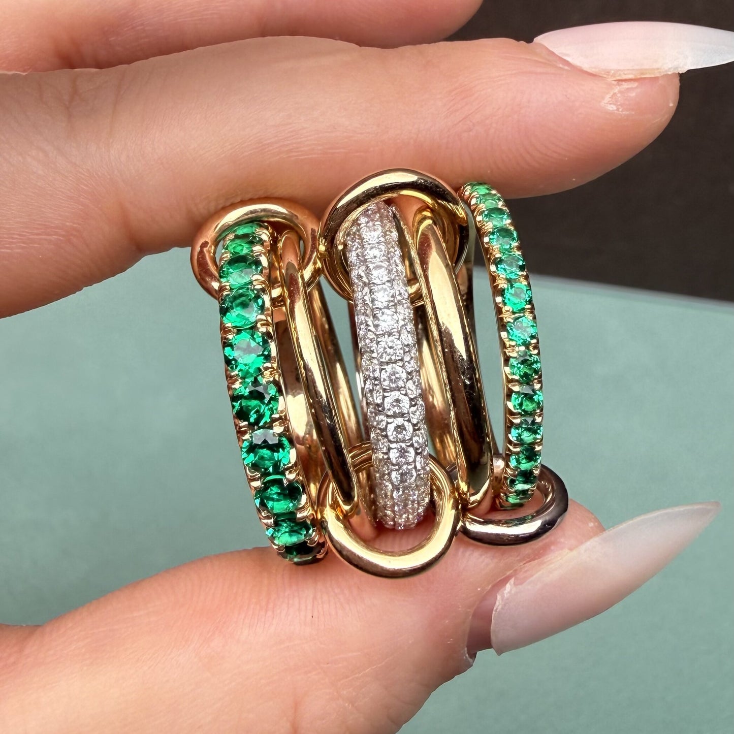 Pirmiana Hot Sale Classic Design Lab Grown Emerald 18k Gold Rings Lab Grown Emerald Girlfriend Gift