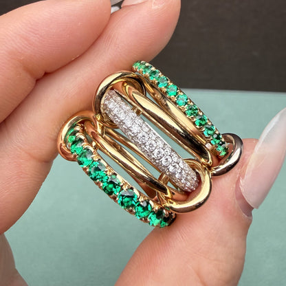 Pirmiana Hot Sale Classic Design Lab Grown Emerald 18k Gold Rings Lab Grown Emerald Girlfriend Gift