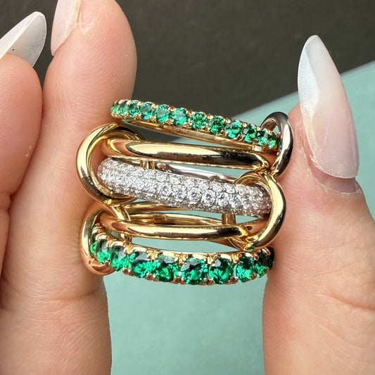 Pirmiana Hot Sale Classic Design Lab Grown Emerald 18k Gold Rings Lab Grown Emerald Girlfriend Gift
