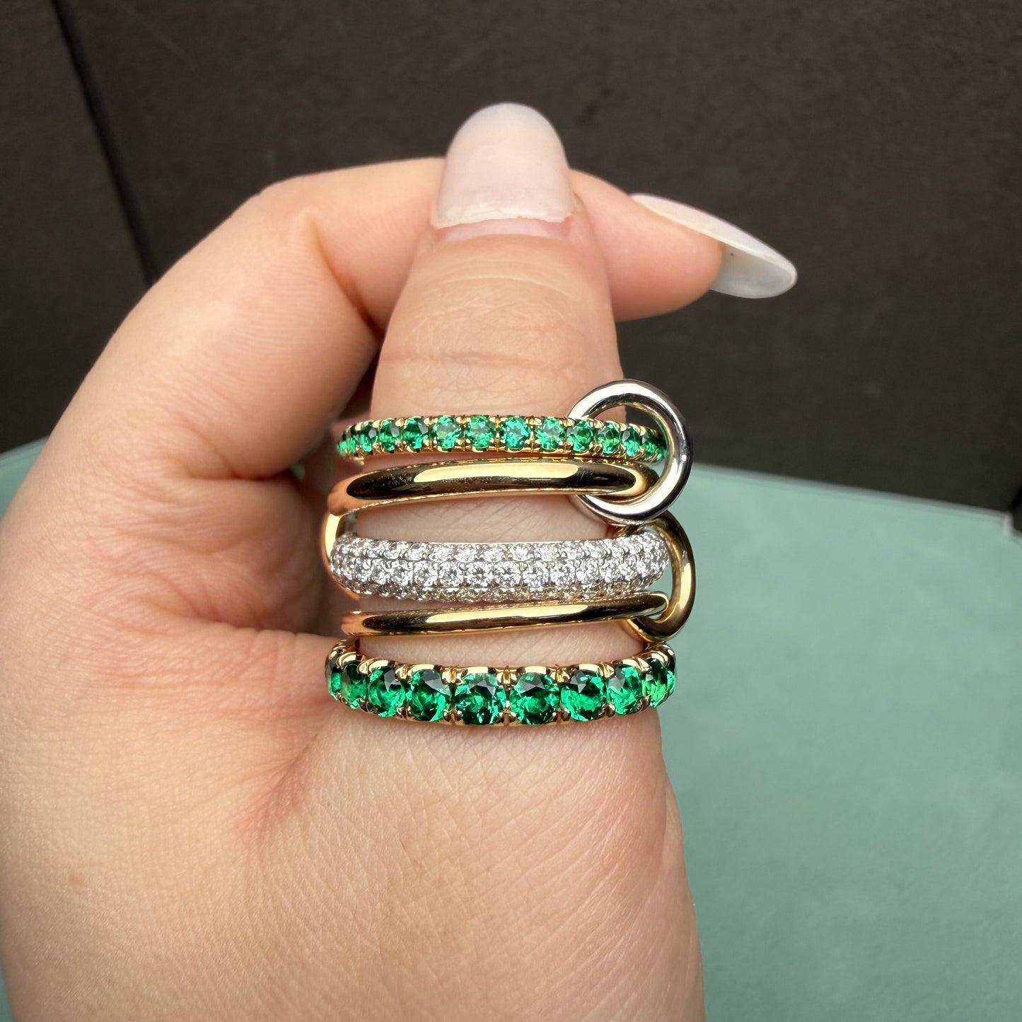 Pirmiana Hot Sale Classic Design Lab Grown Emerald 18k Gold Rings Lab Grown Emerald Girlfriend Gift