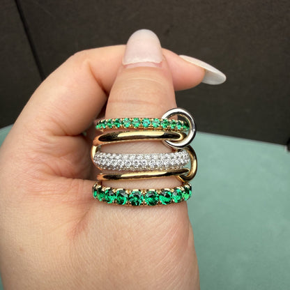 Pirmiana Hot Sale Classic Design Lab Grown Emerald 18k Gold Rings Lab Grown Emerald Girlfriend Gift