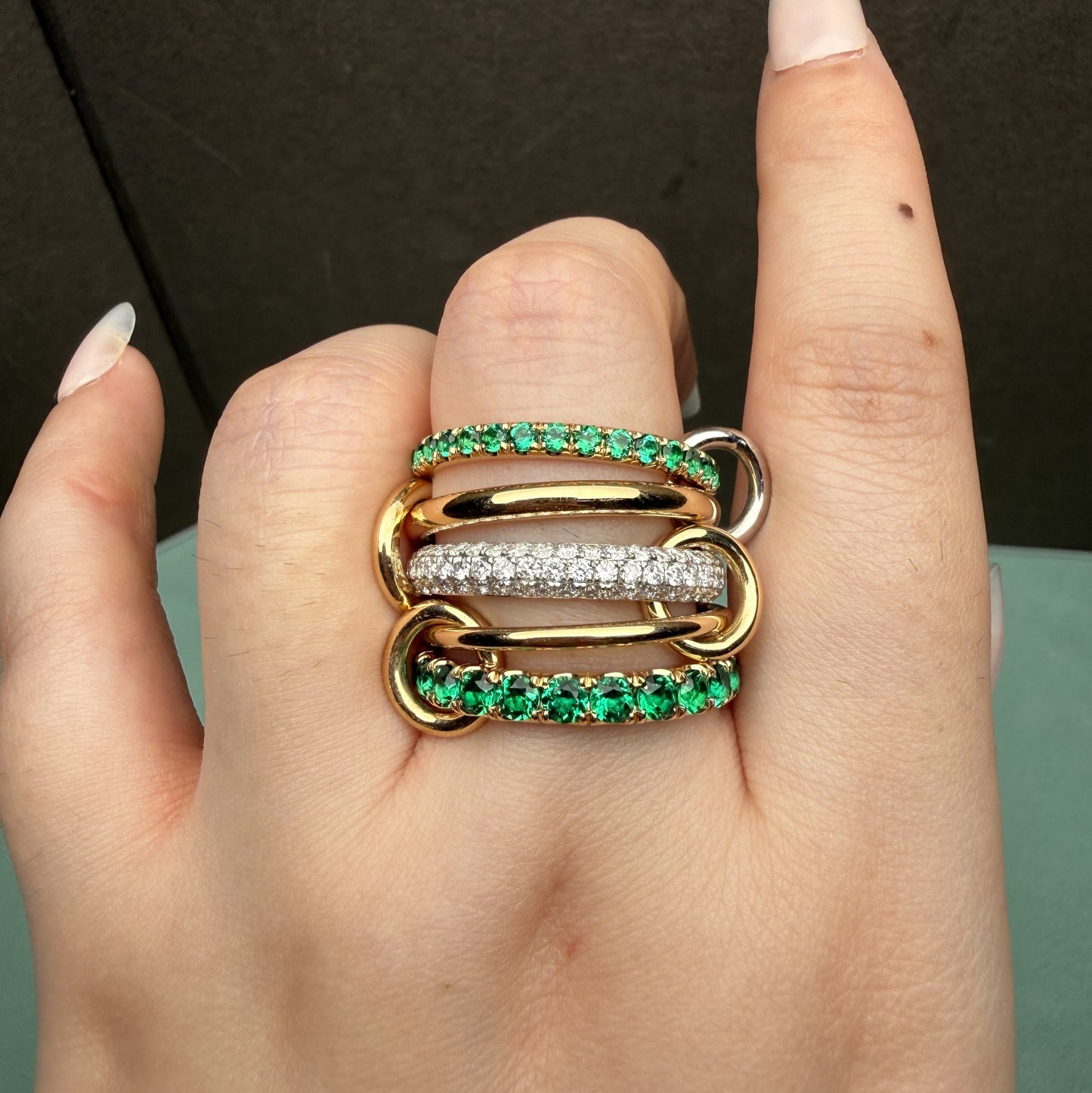 Pirmiana Hot Sale Classic Design Lab Grown Emerald 18k Gold Rings Lab Grown Emerald Girlfriend Gift