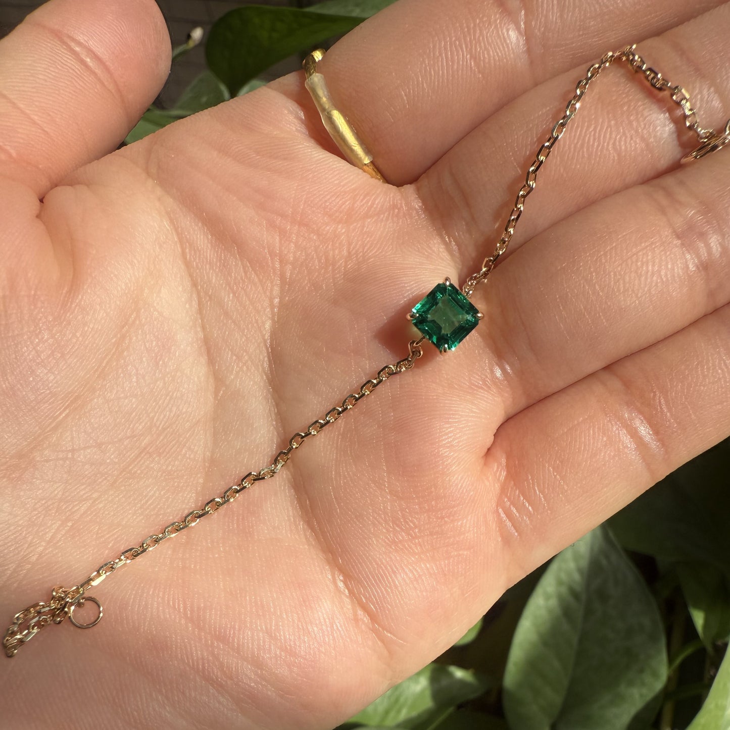 Primiana 2025 New Classic Style 18K 6X6mm 0.8ct asscher cut Lab Grwon Emerlad Bracelet Girlfriend Gift