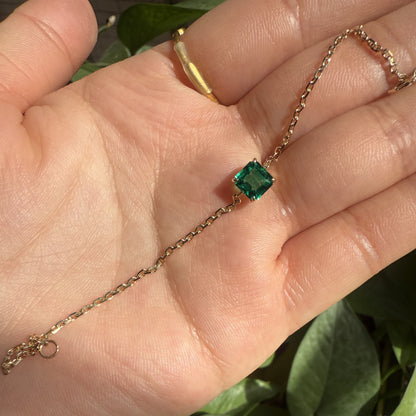 Primiana 2025 New Classic Style 18K 6X6mm 0.8ct asscher cut Lab Grwon Emerlad Bracelet Girlfriend Gift