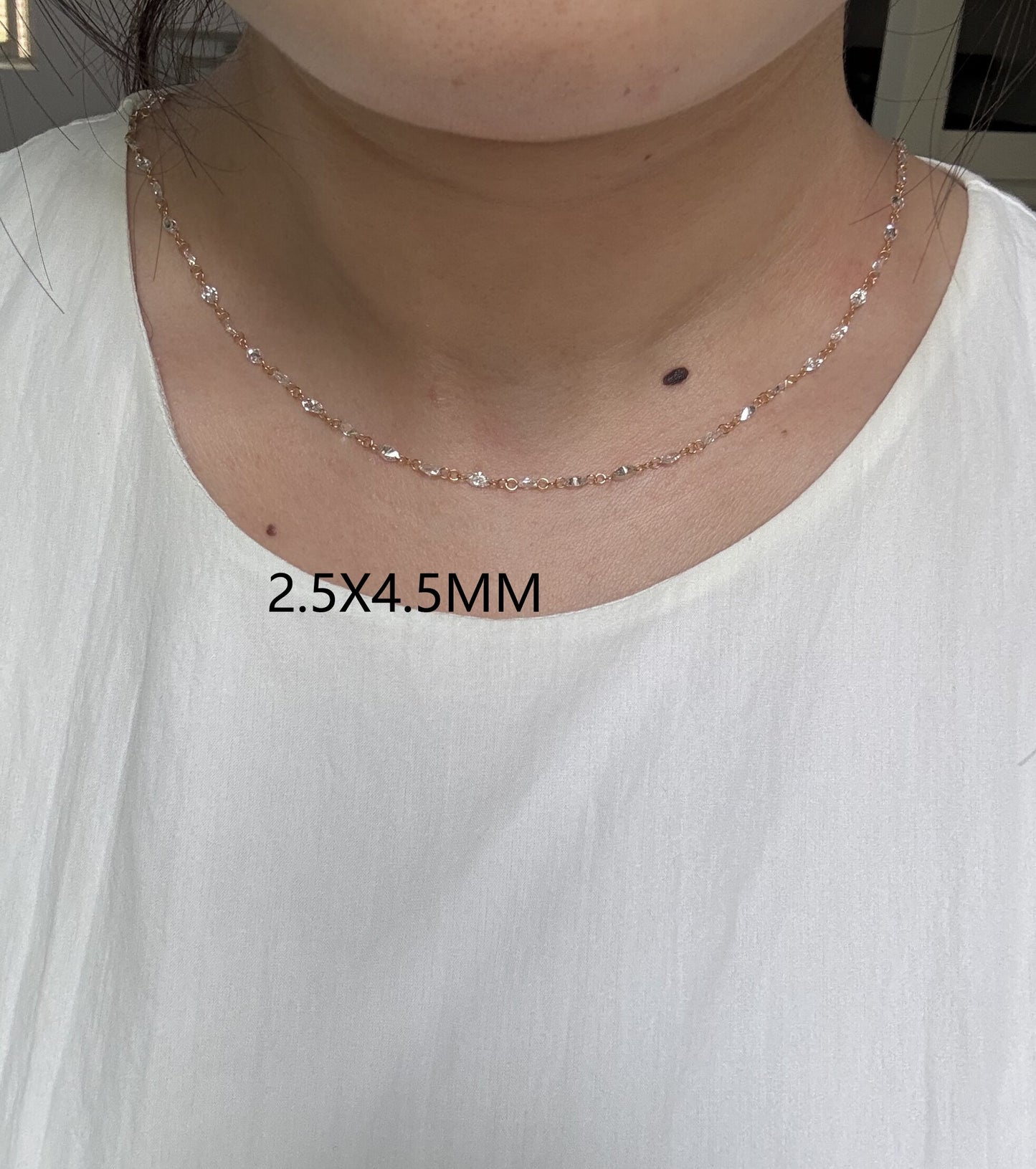 Pirmiana Jewelry Customized 14k Yellow Gold 2.5X4.5MM  0.1ct each marquist Lab Grown Diamond Necklace for Women Party Gift