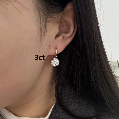 Pirmiana Custom Design 14K Yellow Gold Earrings for Women 2ct CVD Lab Grown Diamond Jewelry