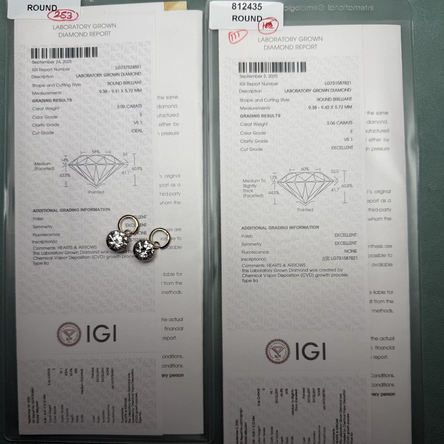 Pirmiana Custom Design 14K Yellow Gold Earrings for Women 2ct CVD Lab Grown Diamond Jewelry