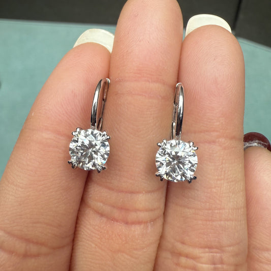 Pirmiana Custom Design Platinum Earrings for Women 1ct Each CVD Lab Grown Diamond Jewelry