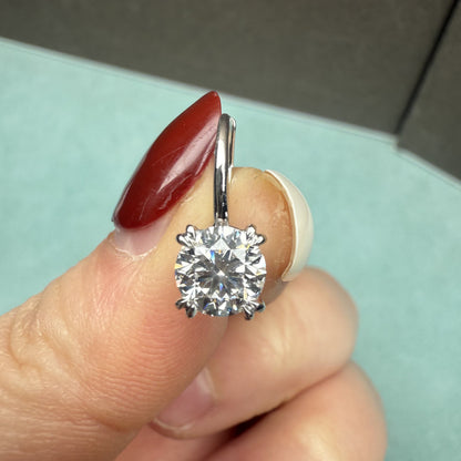 Pirmiana Custom Design Platinum Earrings for Women 1ct Each CVD Lab Grown Diamond Jewelry