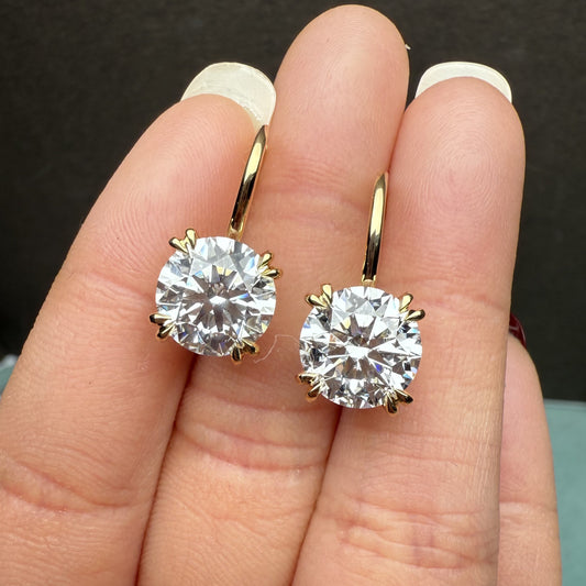 Pirmiana Custom Design 18k Yelloe Gold Earrings for Women 3ct Each CVD Lab Grown Diamond Jewelry