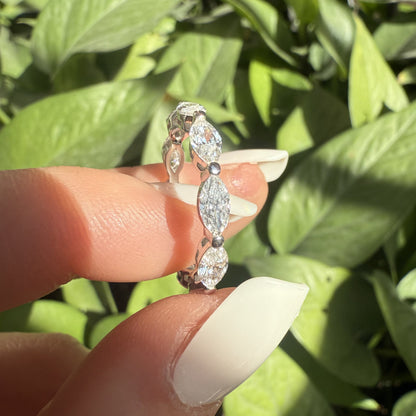 Primiana 2025 New Classic Style 18K White Gold 3x6mm 0.2ct Each Marquise Shape Main Stone Lab Diamond Eternal Ring Girlfriend Gif