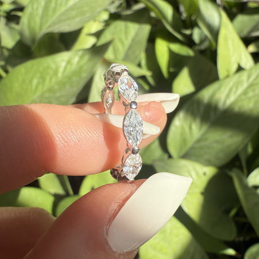 Primiana 2025 New Classic Style 18K White Gold 3x6mm 0.2ct Each Marquise Shape Main Stone Lab Diamond Eternal Ring Girlfriend Gif