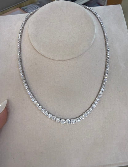 Pirmiana Jewelry Classic Design 14K White Gold HPHT Diamond Tennis Necklace luxe Jewelry for Party Wedding Gift