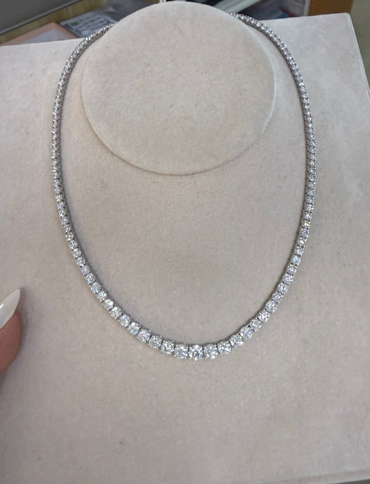 Pirmiana Jewelry Classic Design 14K White Gold HPHT Diamond Tennis Necklace luxe Jewelry for Party Wedding Gift