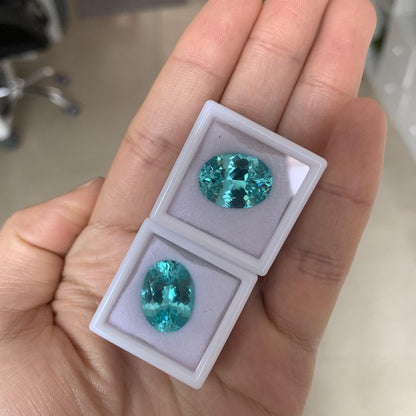 Pirmiana Oval shape Lab Grown Paraiba Loose Gemstones for Jewelry Making