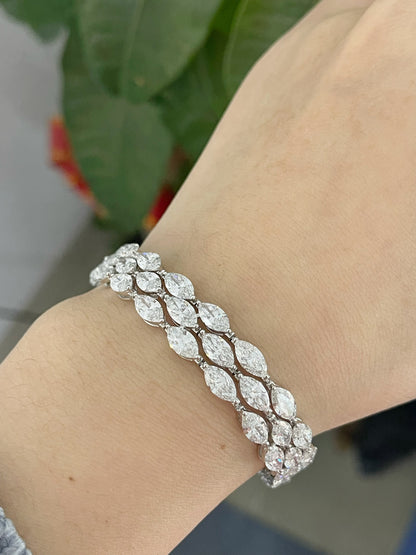 Pirmiana Custom Design 14K Gold 24.658ct Marquise Lab Grown Diamond Bracelet Jewelry for Woman Gift