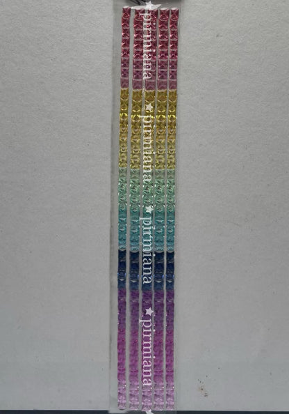 Pirmiana Hot Sale Square Cut Gradient Rainbow Created Sapphire Gemstones for DIY Jewelry Bracelet/Watch Bezel Making