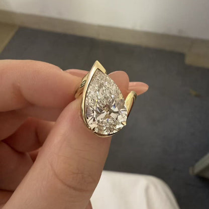 Pirmiana Jewelry Customized 14k Yellow Gold 4ct Lab Grown Diamond Rings Engagement Wedding Band Rings for Women Fine Jewelry