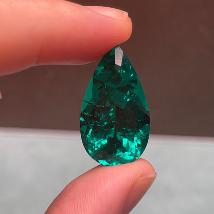 Pirmiana 25ct Pear Shape Lab Grown Emerald